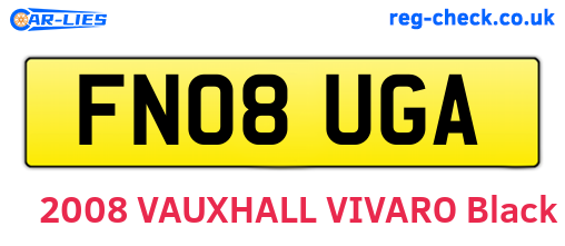 FN08UGA are the vehicle registration plates.