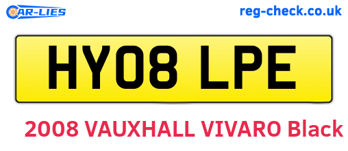 HY08LPE are the vehicle registration plates.