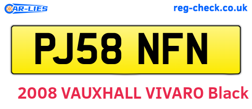 PJ58NFN are the vehicle registration plates.