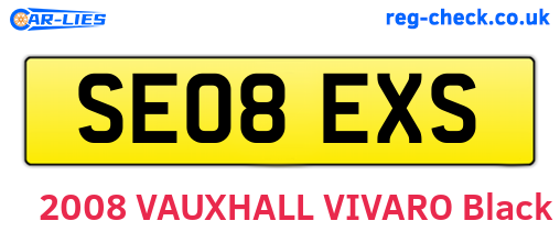 SE08EXS are the vehicle registration plates.