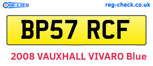 BP57RCF are the vehicle registration plates.