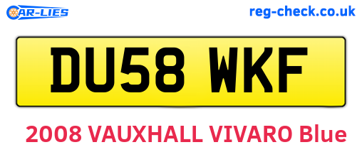 DU58WKF are the vehicle registration plates.