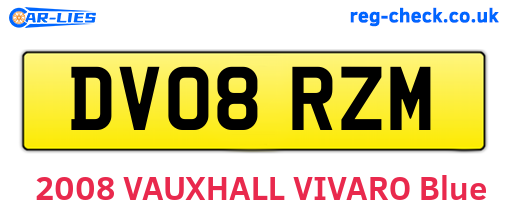 DV08RZM are the vehicle registration plates.