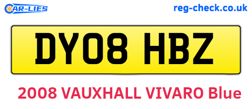 DY08HBZ are the vehicle registration plates.