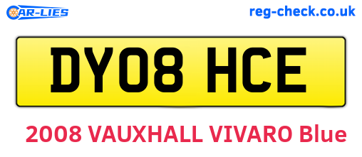 DY08HCE are the vehicle registration plates.