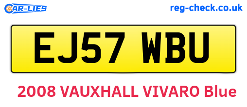 EJ57WBU are the vehicle registration plates.