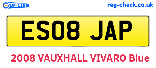 ES08JAP are the vehicle registration plates.
