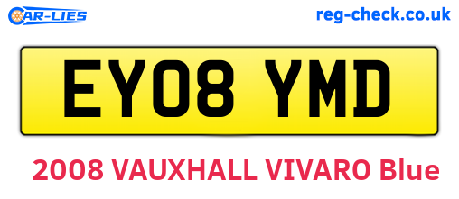 EY08YMD are the vehicle registration plates.