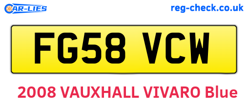 FG58VCW are the vehicle registration plates.