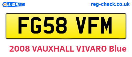 FG58VFM are the vehicle registration plates.