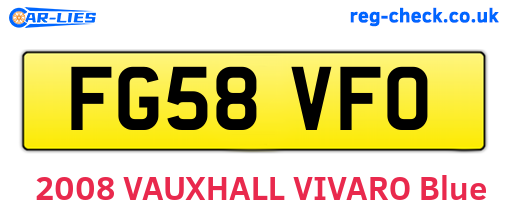 FG58VFO are the vehicle registration plates.