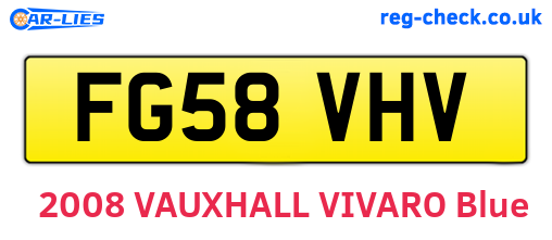 FG58VHV are the vehicle registration plates.