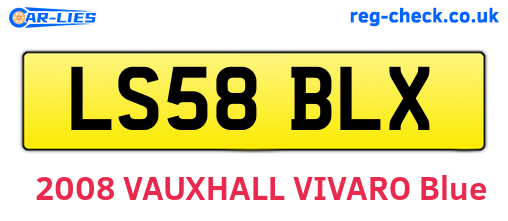LS58BLX are the vehicle registration plates.