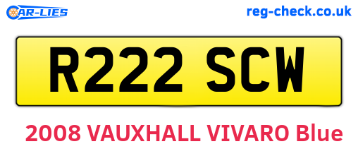R222SCW are the vehicle registration plates.
