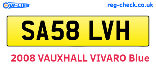 SA58LVH are the vehicle registration plates.