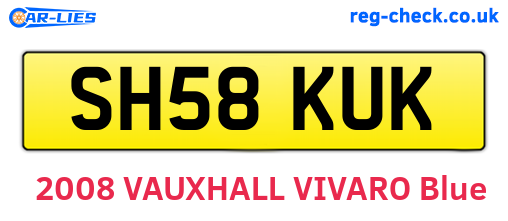 SH58KUK are the vehicle registration plates.