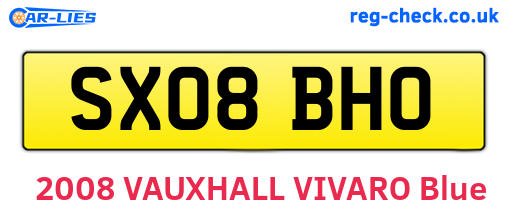 SX08BHO are the vehicle registration plates.