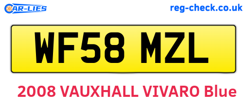 WF58MZL are the vehicle registration plates.