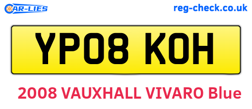YP08KOH are the vehicle registration plates.