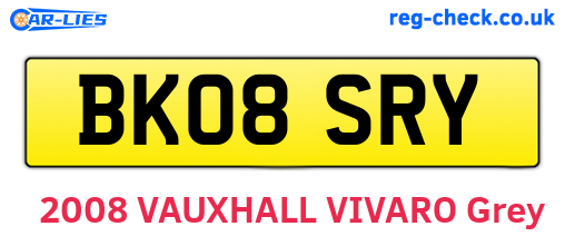 BK08SRY are the vehicle registration plates.