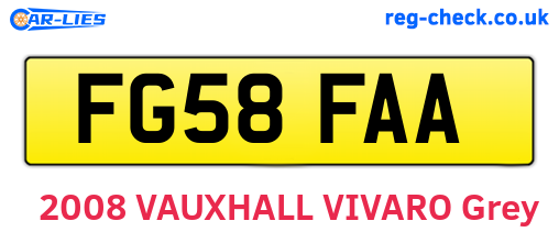FG58FAA are the vehicle registration plates.