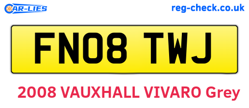 FN08TWJ are the vehicle registration plates.
