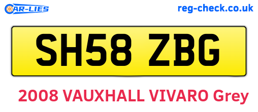 SH58ZBG are the vehicle registration plates.