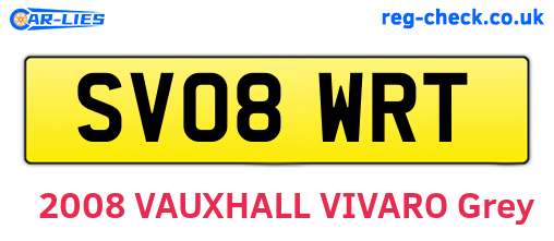 SV08WRT are the vehicle registration plates.