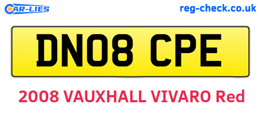DN08CPE are the vehicle registration plates.