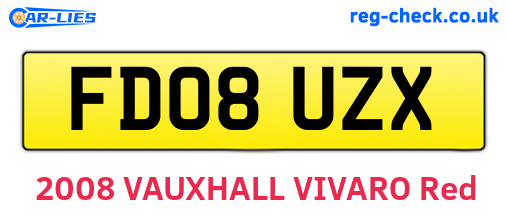 FD08UZX are the vehicle registration plates.