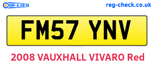 FM57YNV are the vehicle registration plates.