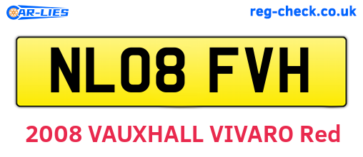 NL08FVH are the vehicle registration plates.