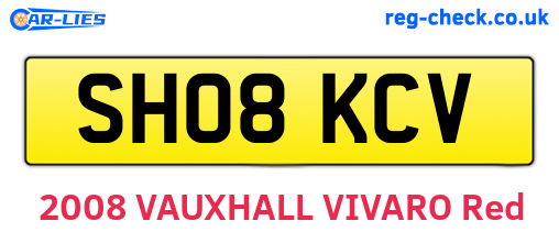 SH08KCV are the vehicle registration plates.