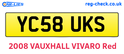 YC58UKS are the vehicle registration plates.