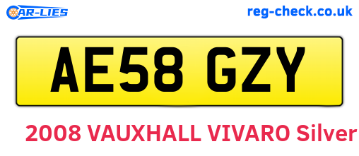 AE58GZY are the vehicle registration plates.