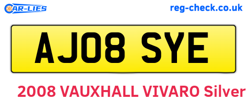 AJ08SYE are the vehicle registration plates.