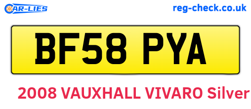 BF58PYA are the vehicle registration plates.