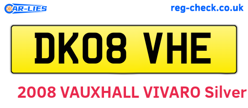 DK08VHE are the vehicle registration plates.