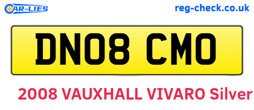 DN08CMO are the vehicle registration plates.