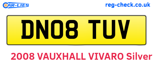 DN08TUV are the vehicle registration plates.