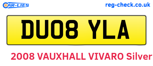 DU08YLA are the vehicle registration plates.