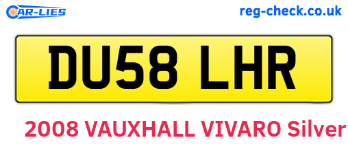 DU58LHR are the vehicle registration plates.