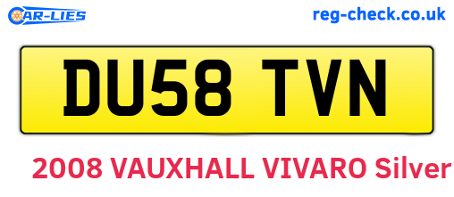 DU58TVN are the vehicle registration plates.