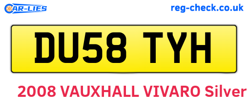 DU58TYH are the vehicle registration plates.