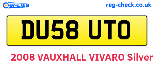 DU58UTO are the vehicle registration plates.