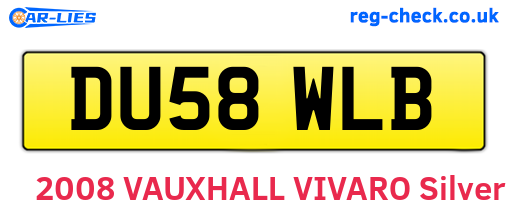 DU58WLB are the vehicle registration plates.