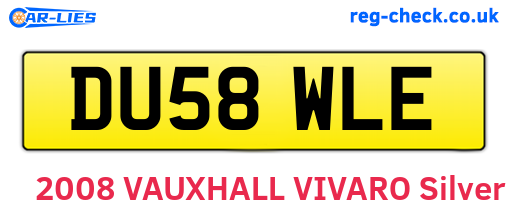 DU58WLE are the vehicle registration plates.