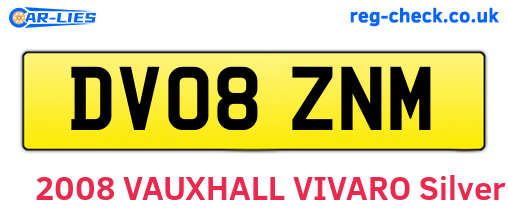 DV08ZNM are the vehicle registration plates.