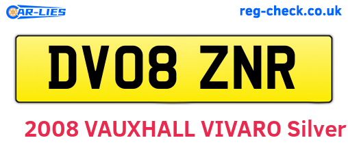 DV08ZNR are the vehicle registration plates.