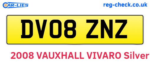 DV08ZNZ are the vehicle registration plates.